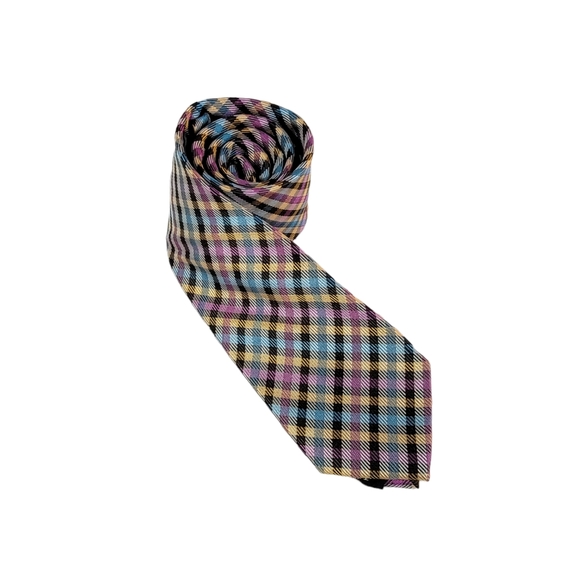 Bruno Piattelli Roma Other - Bruno Piattelli Roma Slim Plaid Checkered Milti Colored Spring Vibes Men's Tie